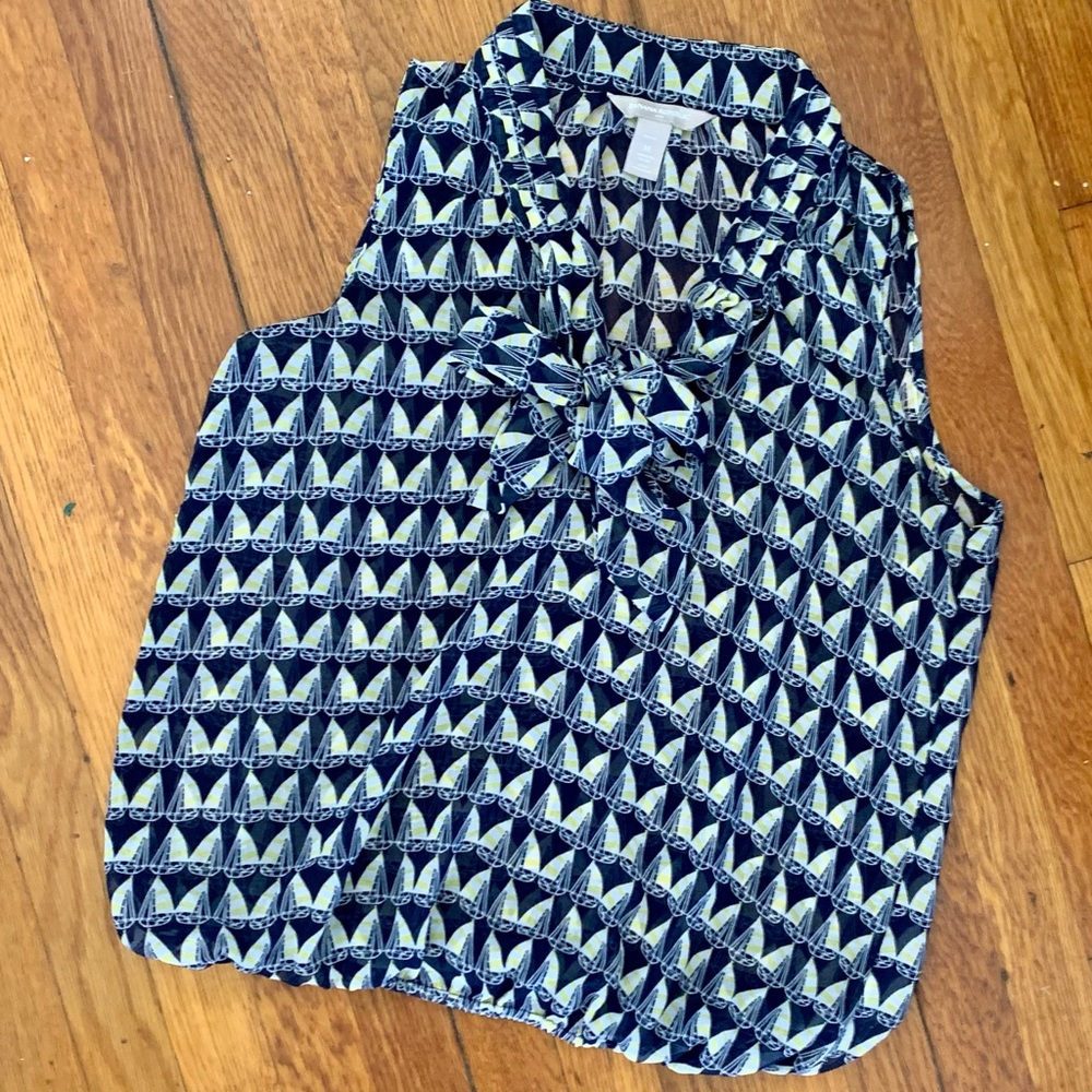 Banana Republic Sailboat Blouse sz MP - Picture 3 of 4